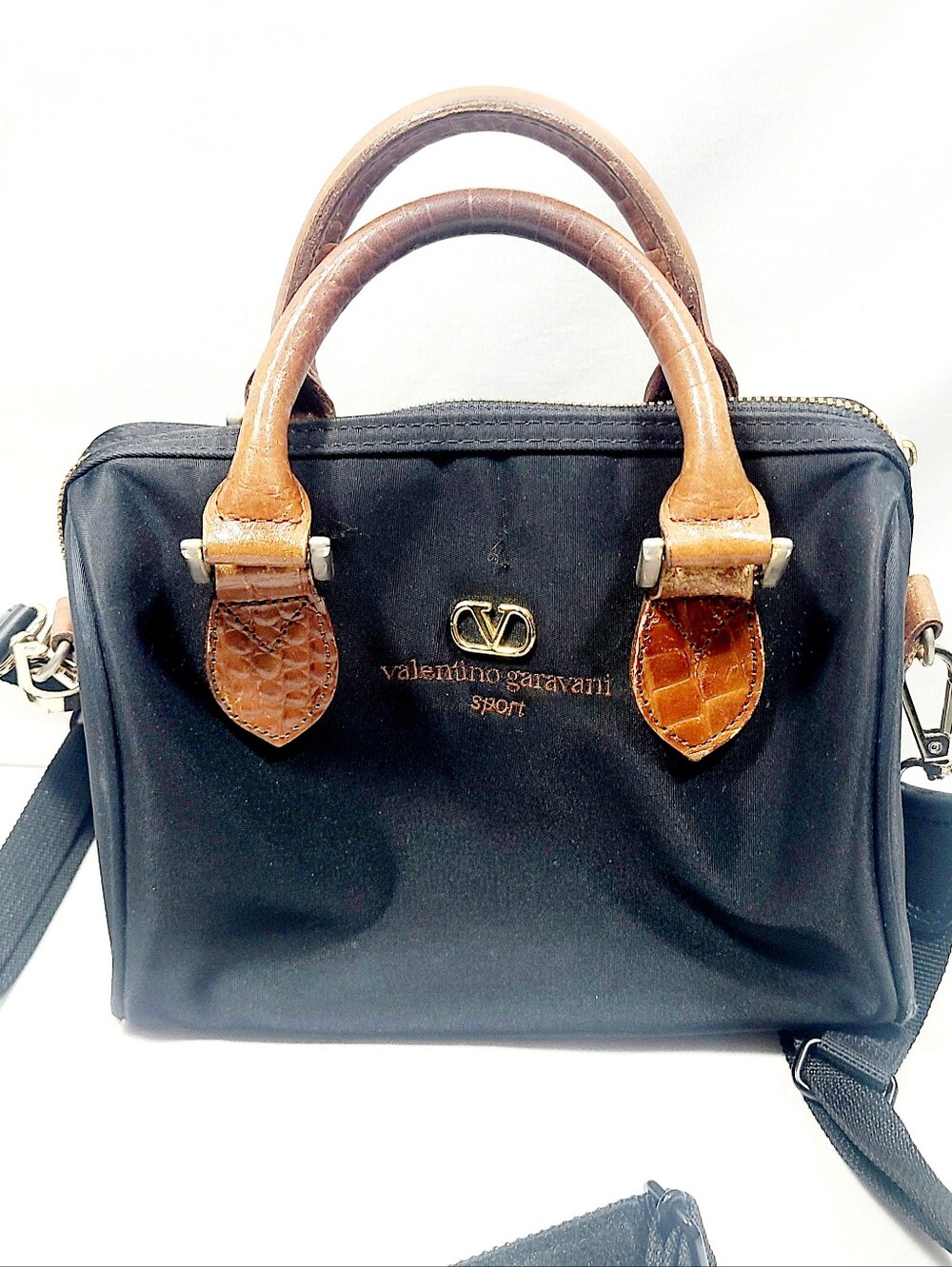 Valentino Garavani Canvas Leather Satchel